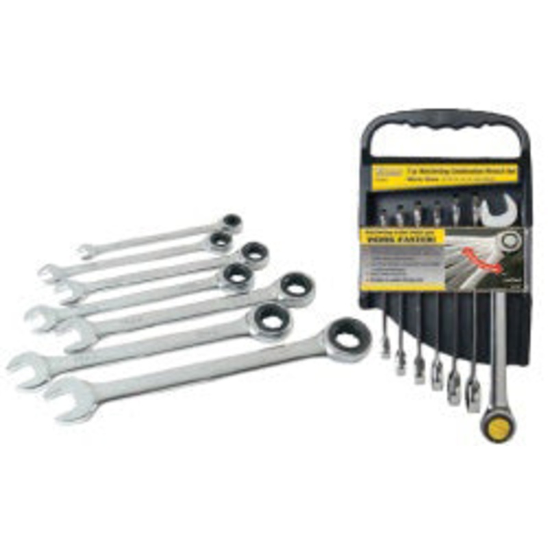 7 PC RATCHETING WRENCH SET METRIC