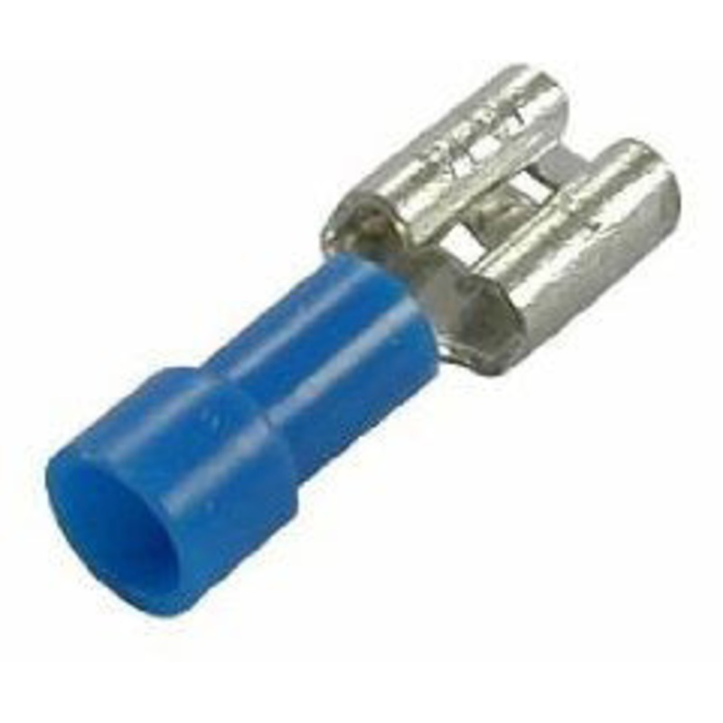 QUICK-SLIDE CONN BLUE VINYL 16-14AWG 1/4 FEMALE 100PK