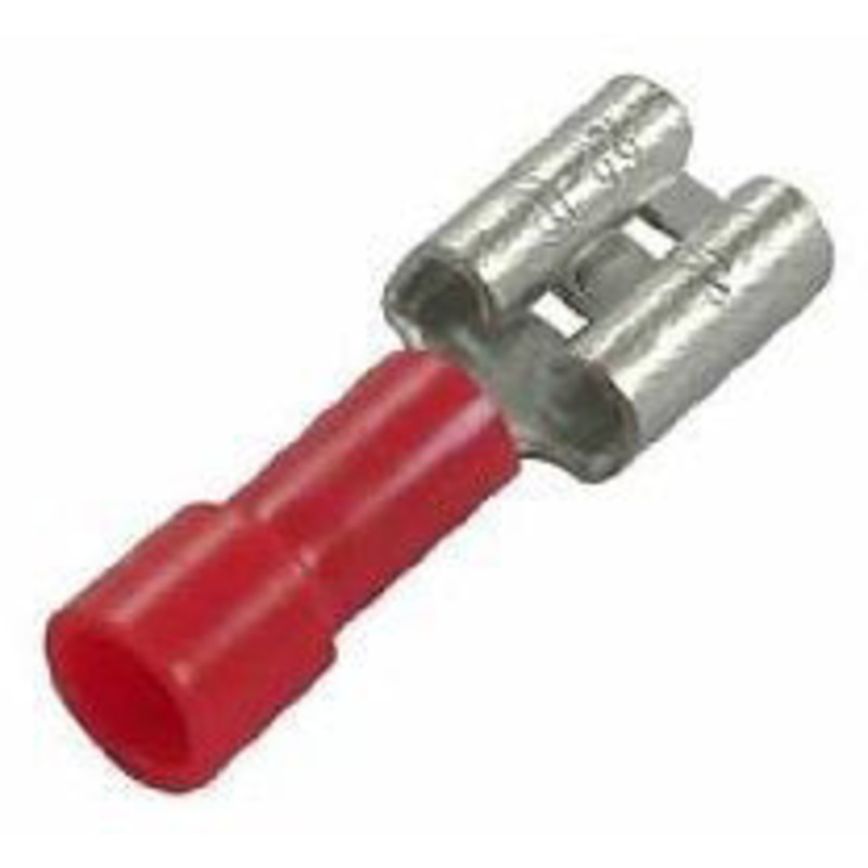 QUICK-SLIDE CONN RED VINYL 22-18AWG 1/4 FEMALE 19PK