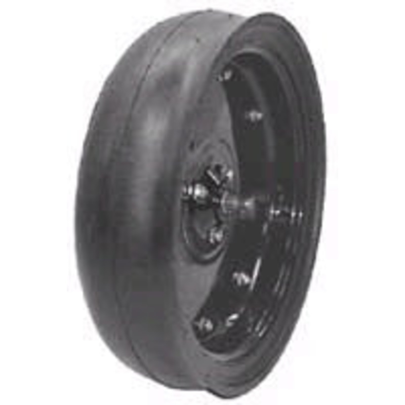 4-1/2 INCH X 16 INCH PLANTER WHEEL WHITE – BLACK STEEL WHEELS  STEM BEARING WITH GROOVE