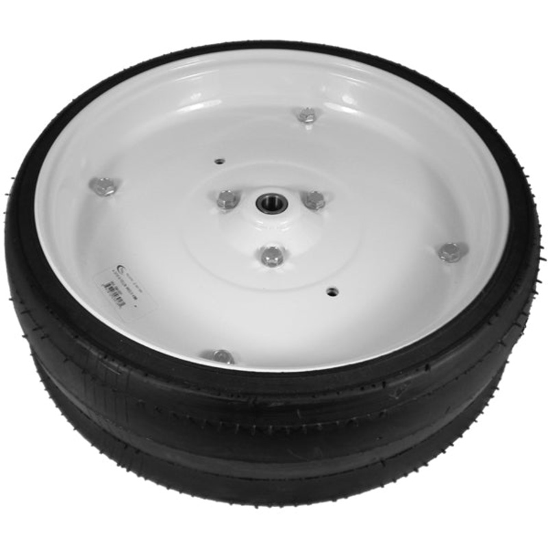 4-1/2 INCH X 16 INCH PLANTER WHEEL – WHITE  STEEL WHEELS  40MM BEARING 5/8 ID