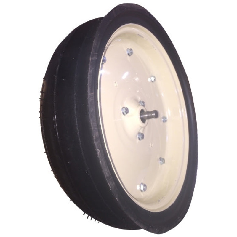 4-1/2 INCH X 16 INCH PLANTER WHEEL WHITE – WHITE STEEL WHEELS  STEM BEARING WITH GROOVE