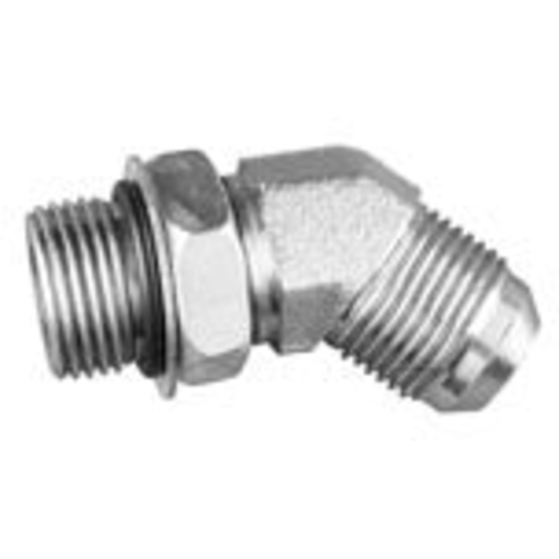 1/2 MALE JIC X 1/2 MALE O-RING BOSS 45 DEG; – STRAIGHT THREAD ELBOW – STEEL
