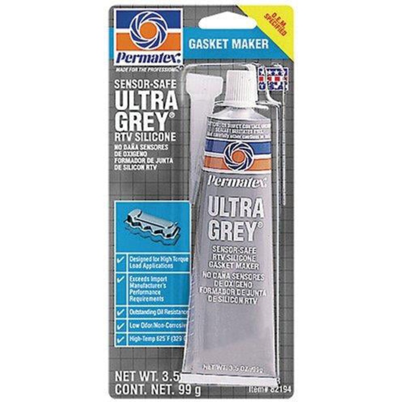 PERMATEX ULTRA GREY HIGH TORQUE RTV SILICONE – 3.5 OUNCE TUBE