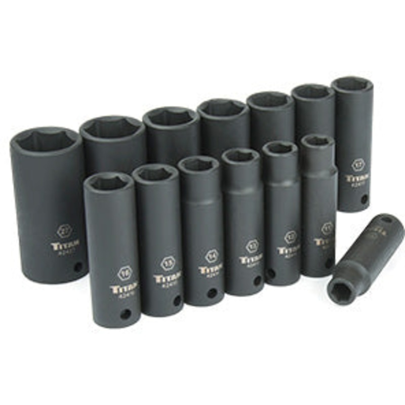 14 PC 1/2 DRIVE METRIC DW IMPACT SOCKET