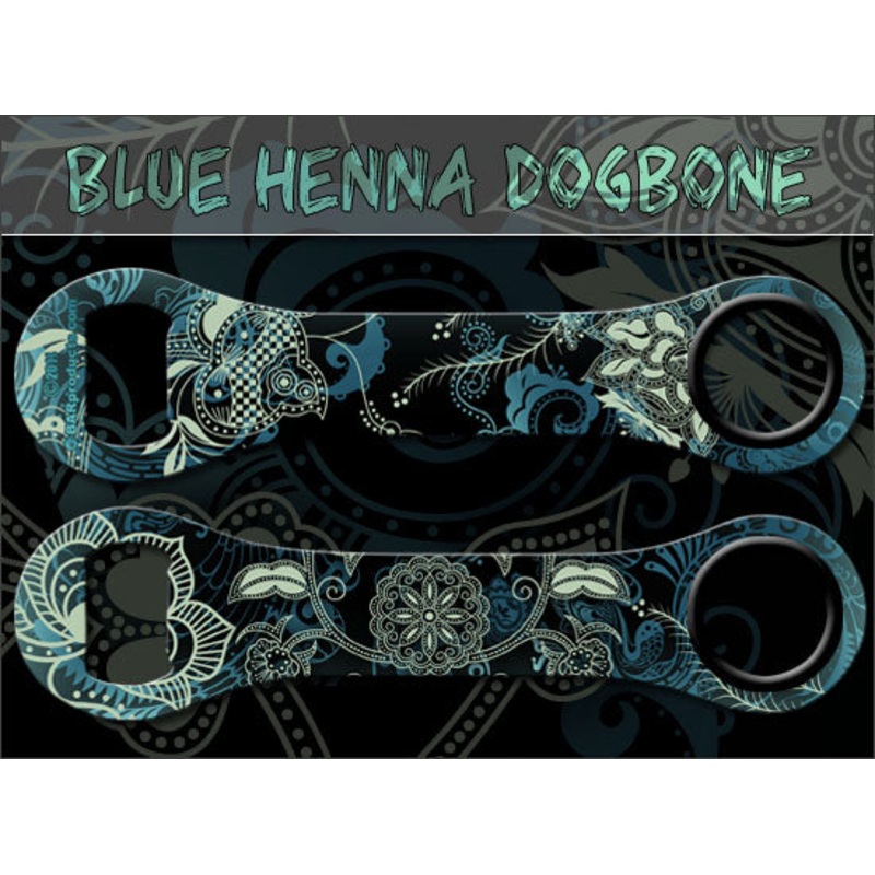 Blue Henna Dog Bone Opener