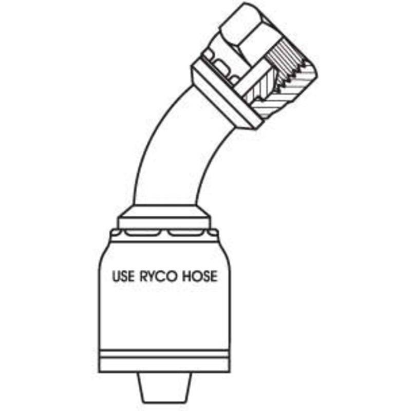 BSPP FEMALE 45 DEGREE BEND WITH 3/4 INCH THREAD FOR 3/4 INCH HOSE