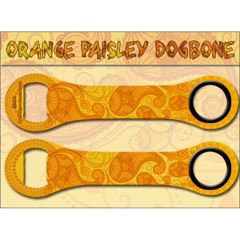 Orange Paisley Dog Bone Opener