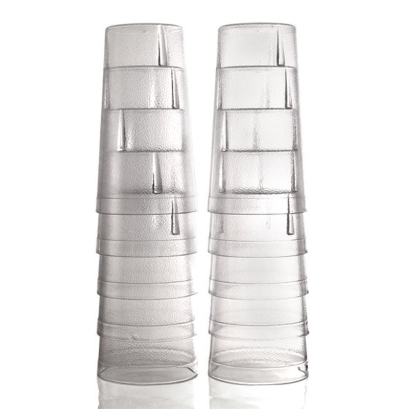 Barconic Clear Stackable Pebbled Tumblers