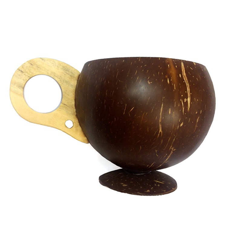 BarConic Real Coconut Cup with Handle – 14 ounces