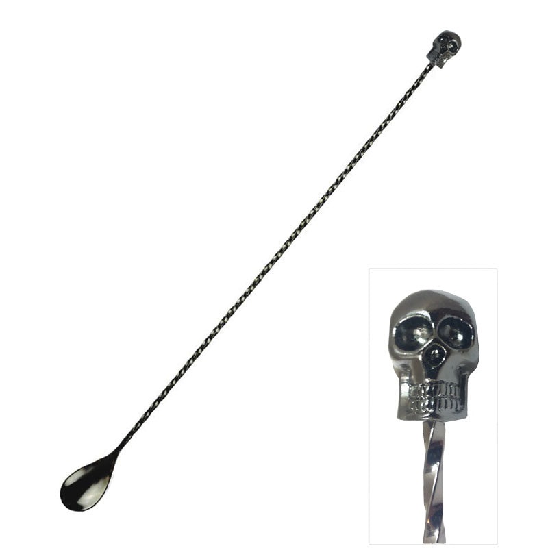 BarConic Skull Bar Spoon – Gun Metal – 40 cm