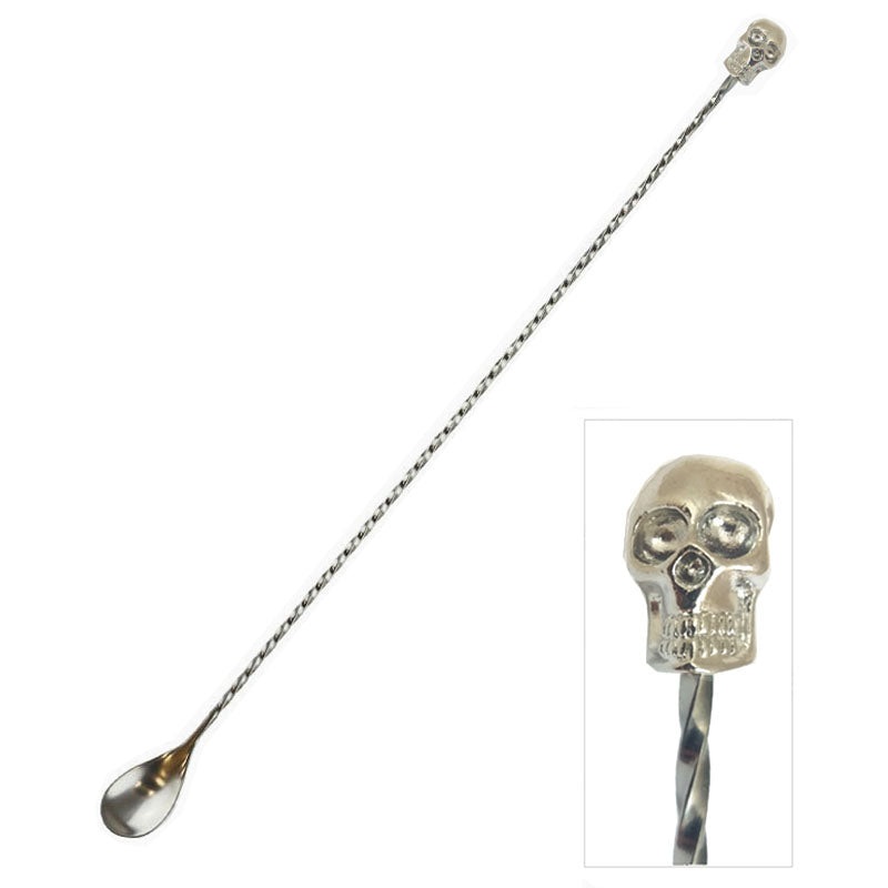BarConic Skull Bar Spoon – Stainless Steel – 40 cm