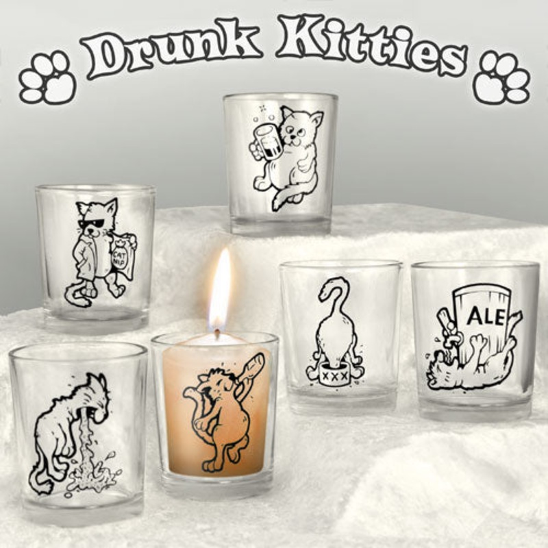 Drunk Kitties Shot Glass Set|Drunken Kitty – Barrel|Drunken Kitty – Beer Bottle|Drunken Kitty – Beer Mug|Drunken Kitty – Dealer Cat|Drunken Kitty – Hurl|Drunken Kitty – XXX