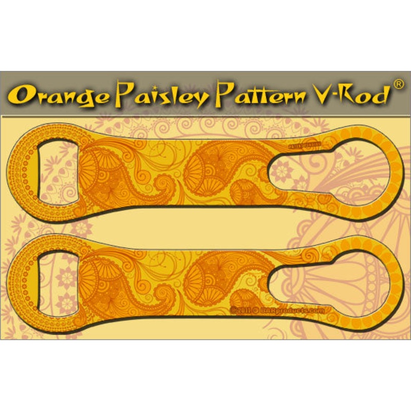 Orange Paisley V-Rod Bottle Opener