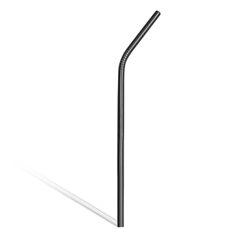 BarConic Gun Metal Curved Cocktail Straw