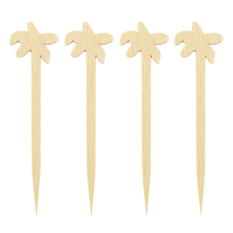 BarConic Wooden Palm Tree Cocktail Picks – 100 pack