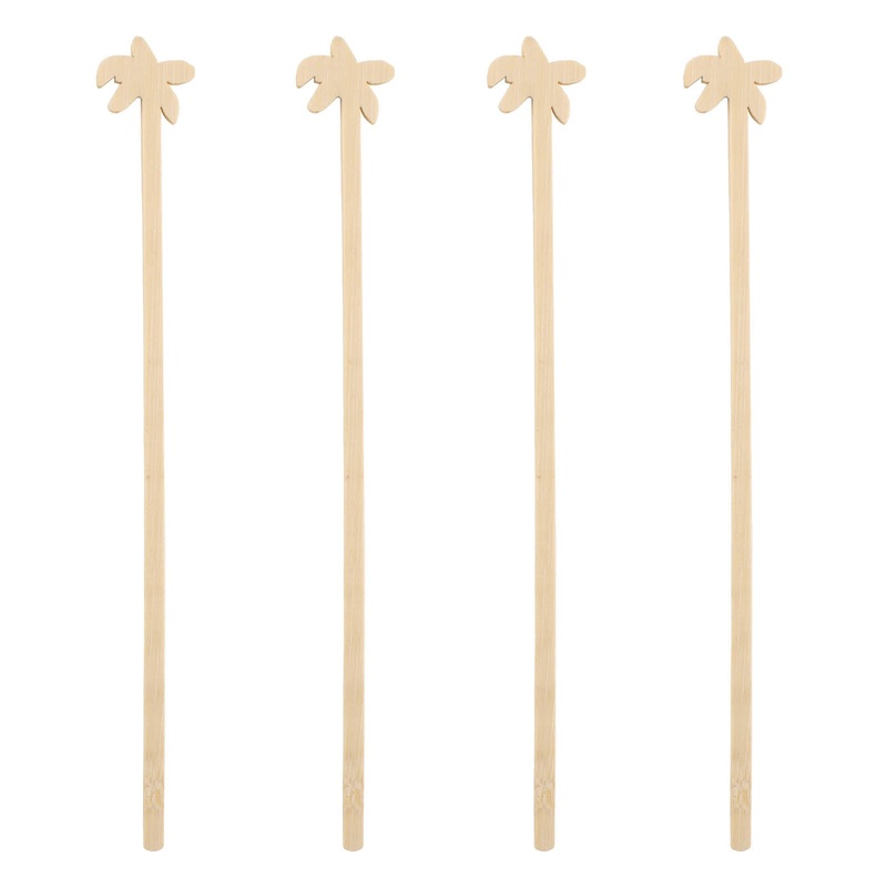 BarConic Wooden Palm Tree Swizzle Sticks – 100 pack