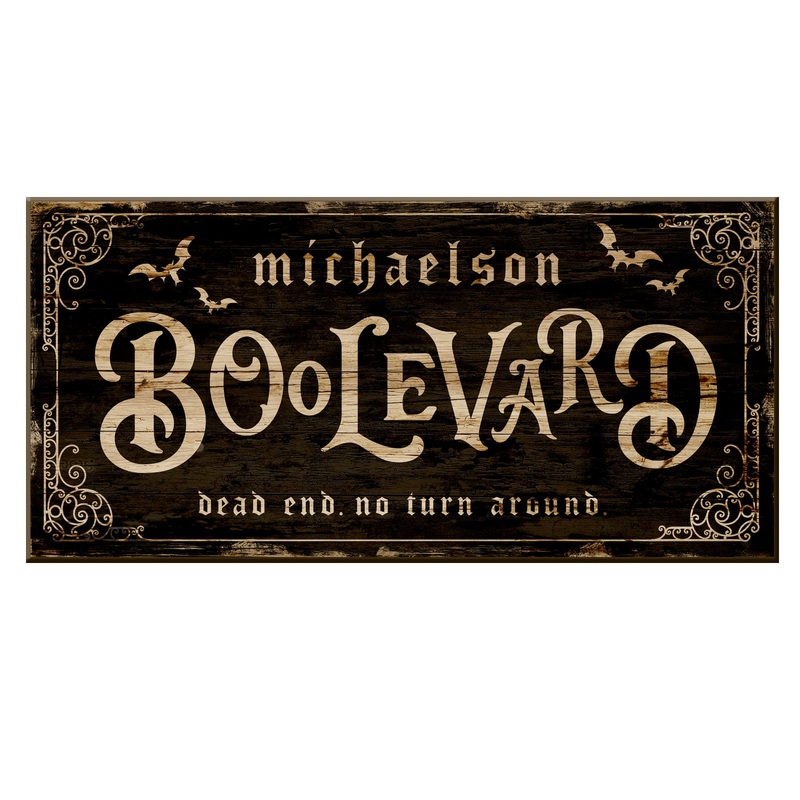 BOOLEVARD – CUSTOMIZABLE Large Vintage Wooden Halloween Sign – 11 3/4 x 23 3/4
