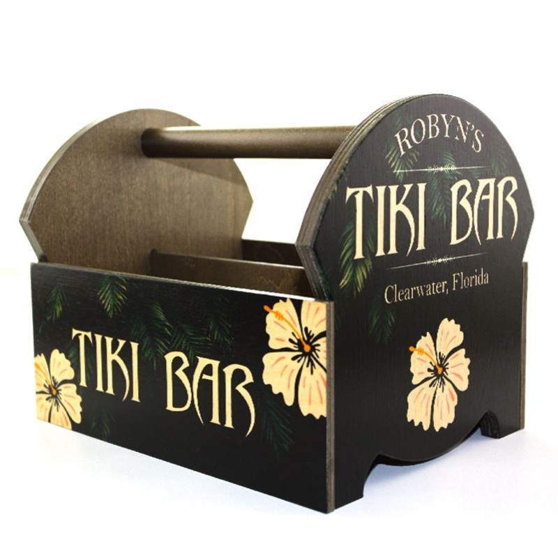 CUSTOMIZABLE WOODEN CONDIMENT HOLDER – TIKI BAR