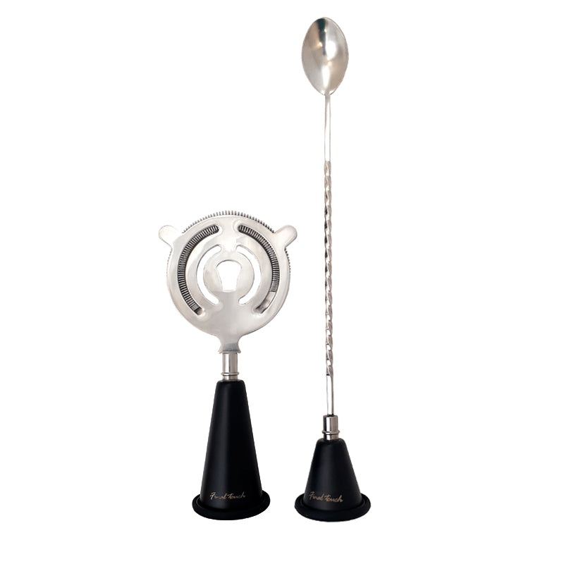 Final Touch Spoon & Strainer with Built-In Jiggers Set