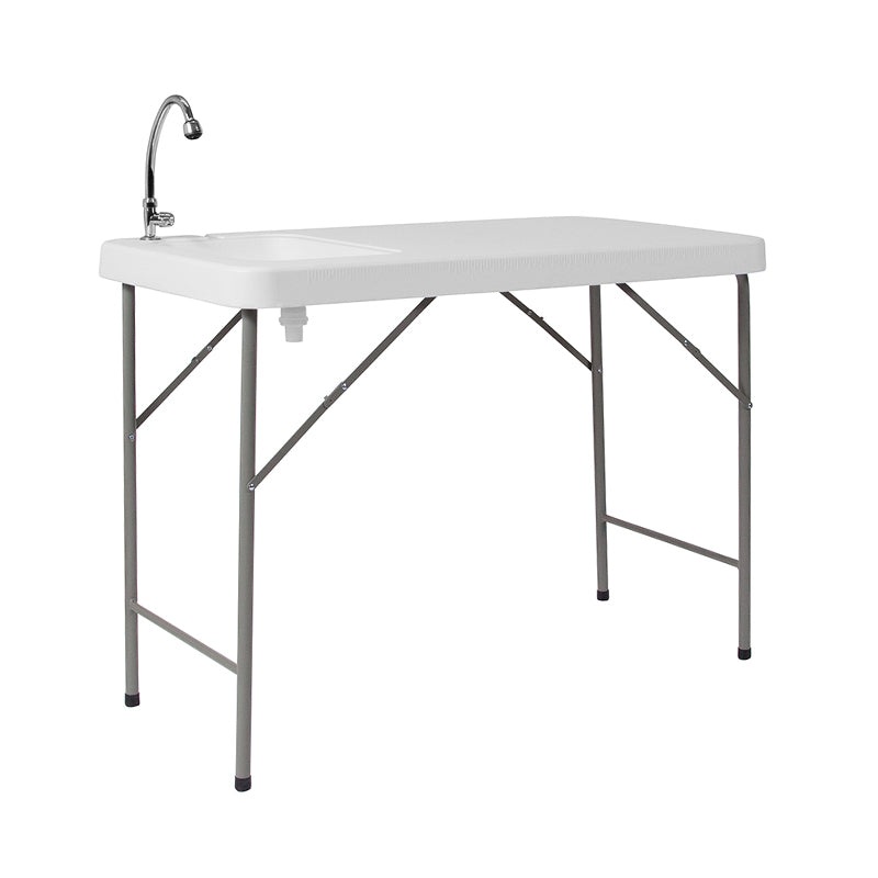 Foldable Portable Outdoor 4 Foot Table and Sink Combination