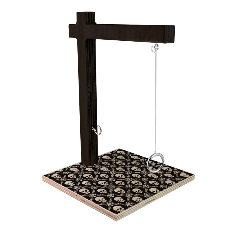 Large Tabletop Ring Toss Game – Black Skulls