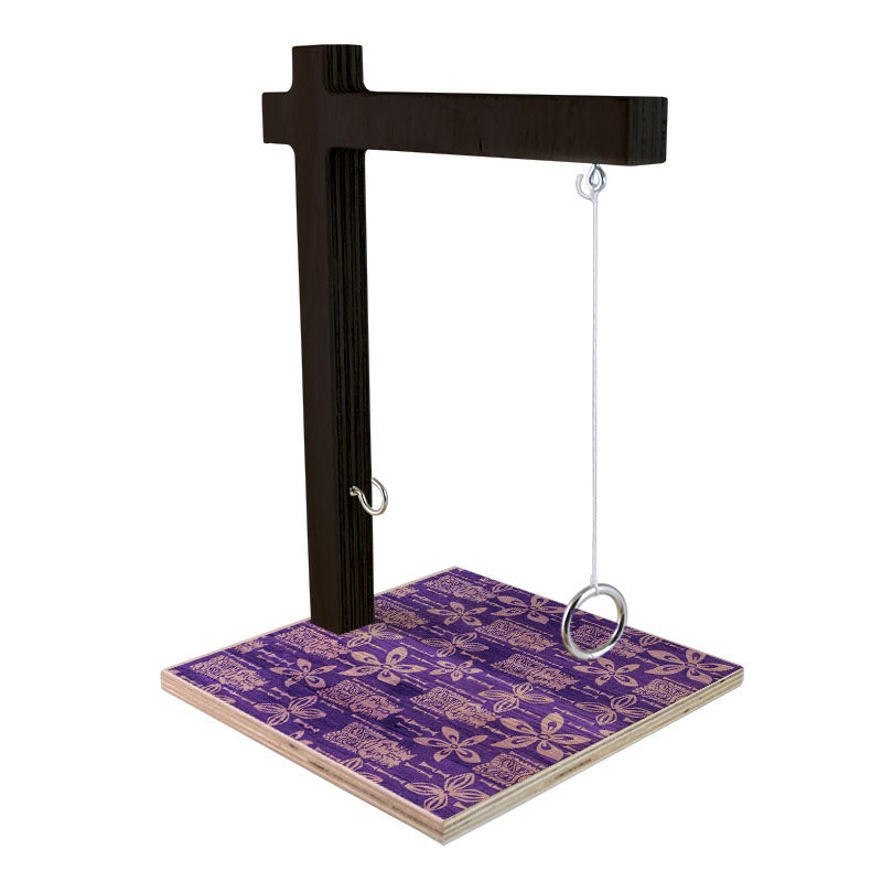 Large Tabletop Ring Toss Game – Tiki Purple