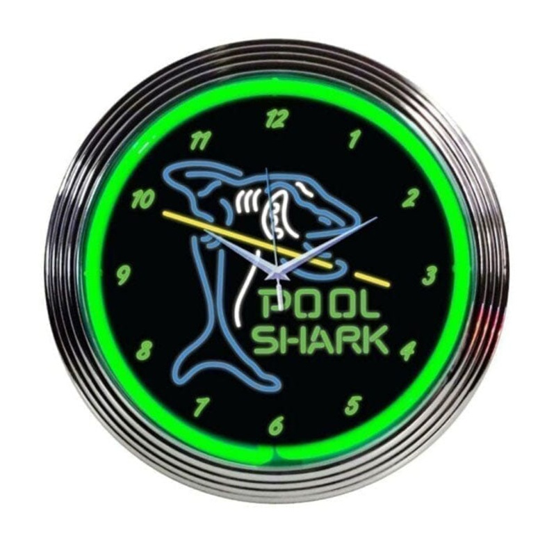 Pool Shark Neon Clock – 15 Diameter