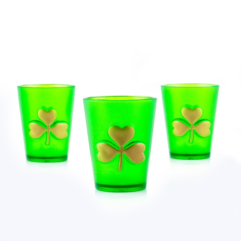 Shamrock Plastic Shot Glasses – Pack of 3