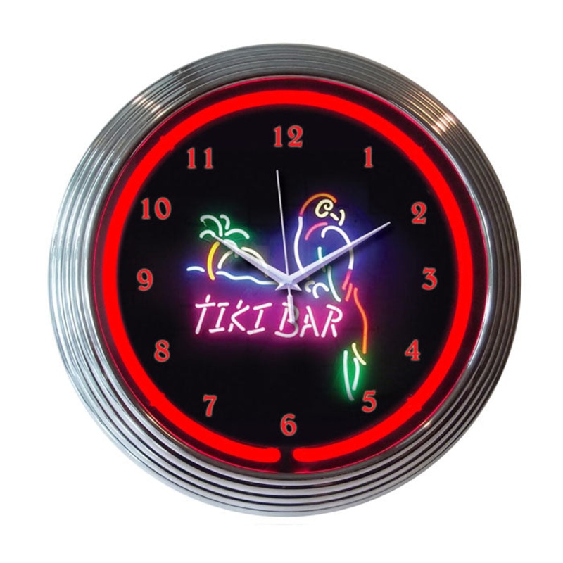 Tiki Bar Neon Clock – 15 Diameter