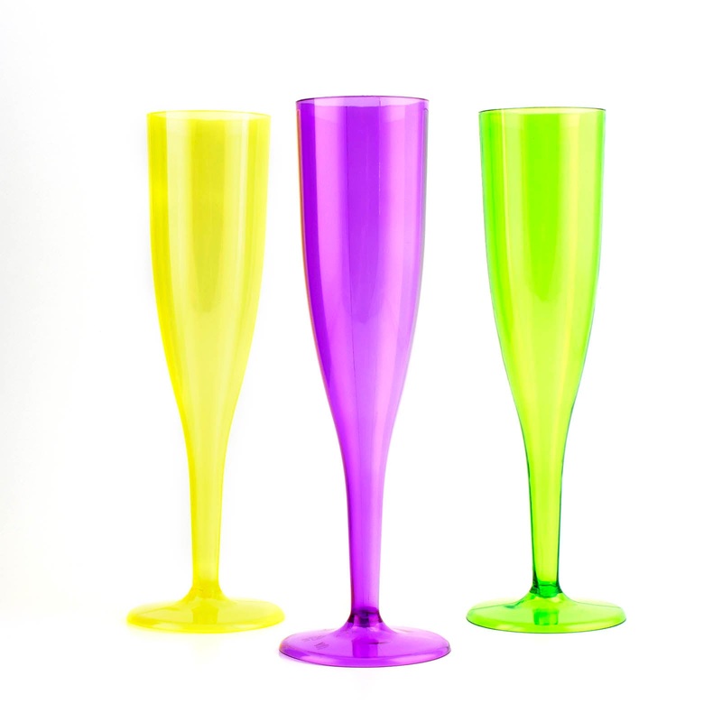 12 count – 1 Piece Neon Pack of Champagne Glasses – 5oz