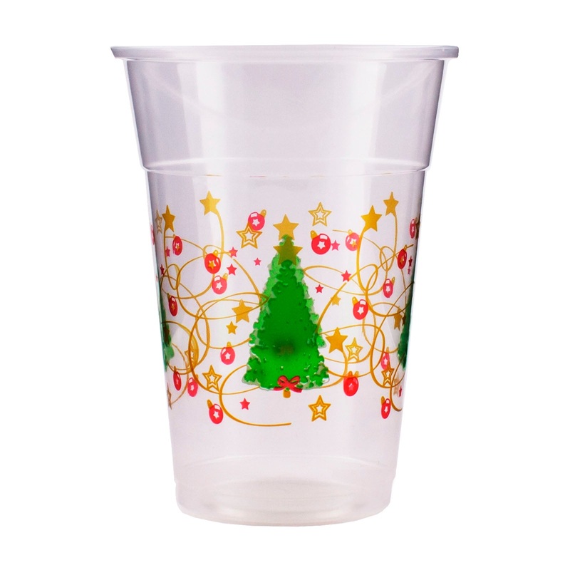 20 ct Christmas Tree Plastic Cups – 16 ounce