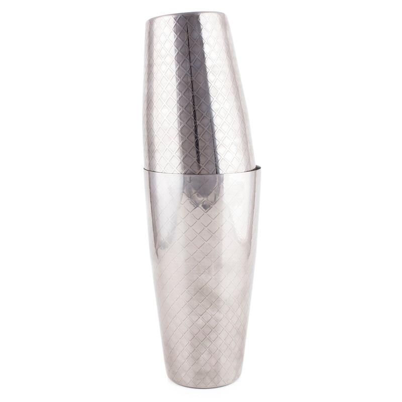 Stainless Steel – BarConic 2 Piece Diamond Shaker Set –  18 & 28 ounce
