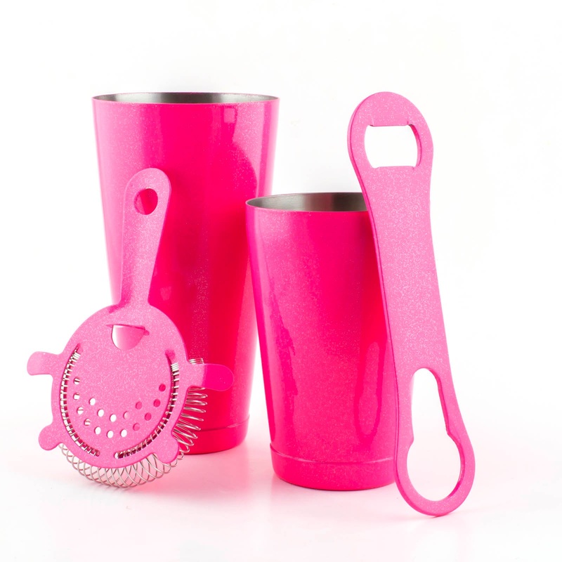 4 Piece Bar Set With V-Rod – Pink Glitter