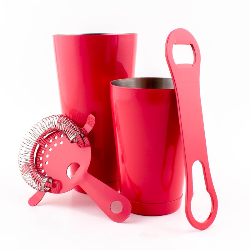 4 piece Bar Set with V-Rod – Rose Pink