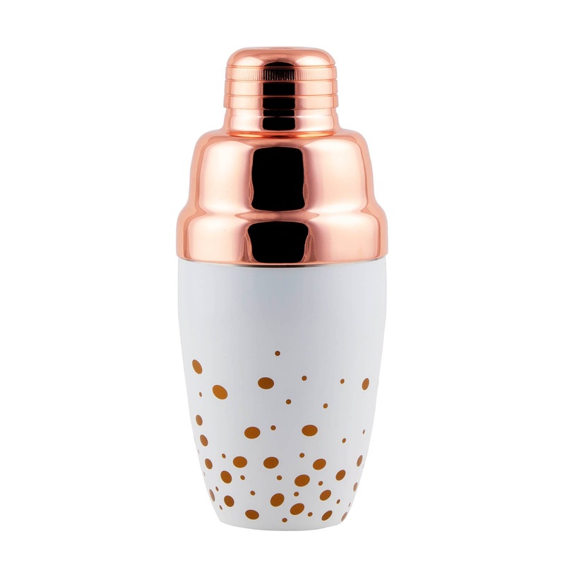 BarConic 3 Piece Shaker Set – Polka Dot Design w/ Rose Gold Lid