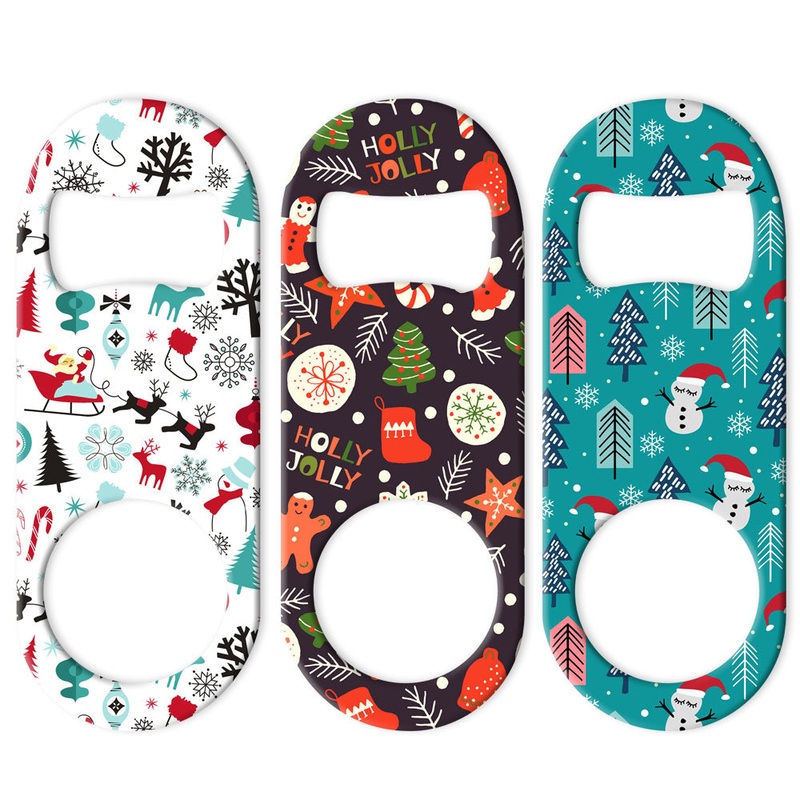 Christmas Pattern Mini Bottle Openers – Sold in Packs of 3 or Individually