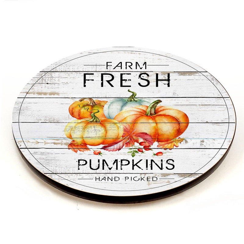 Farm Fresh Pumpkins Lazy Susan – Size Options – Handcrafted in USA