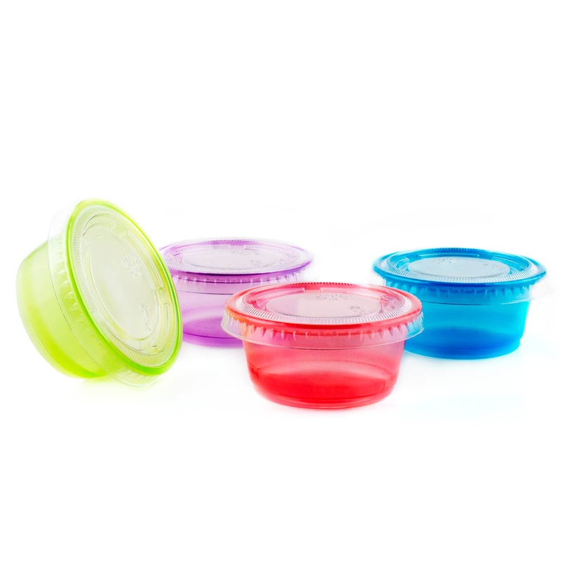 Jello Shot Cups w/Lids – 2oz – Multi Color – 50 pack