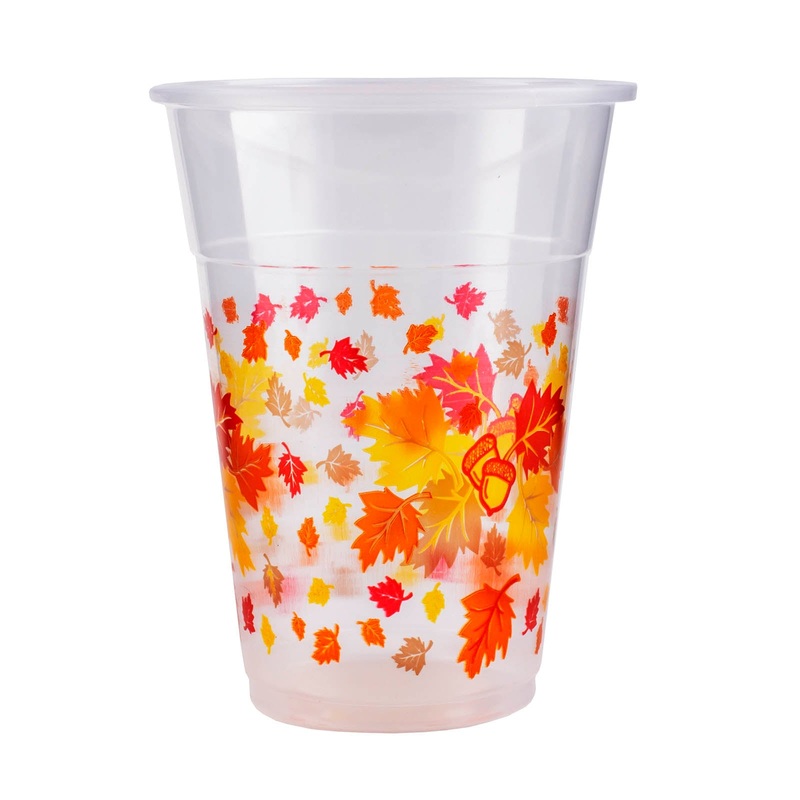 Soft Plastic Cups – 20 Ct Autumn Leaves – 16 ounce