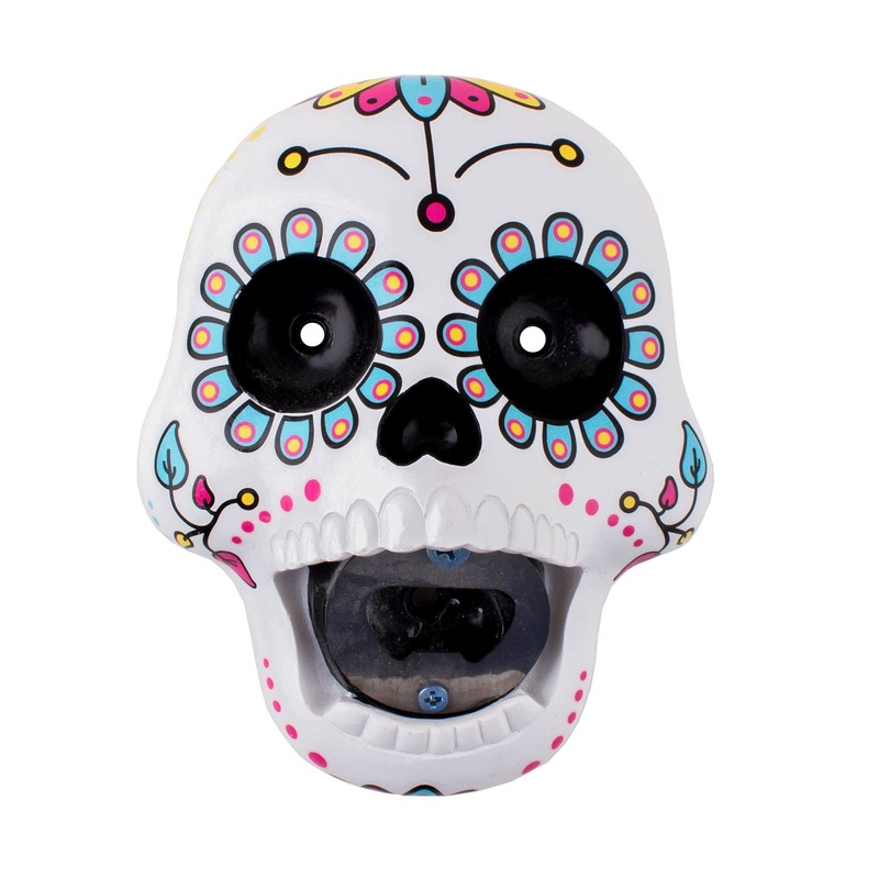 Wallmount Skull Bottle Opener – Sugar Skull