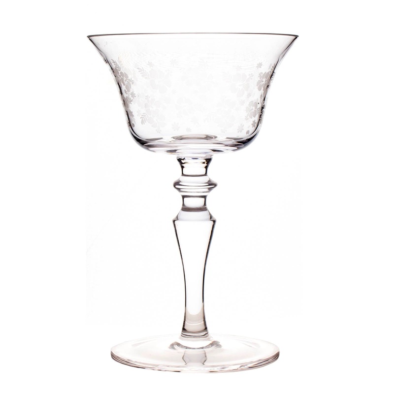 BarConic Vintage Cocktail Glass – Etched – 4.5 ounce