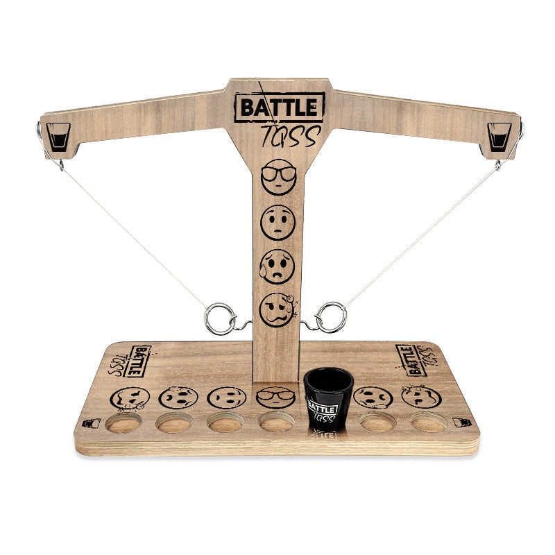 Battle Toss – 2 Player Ring Toss Game – Emoji Track (Light or Dark)