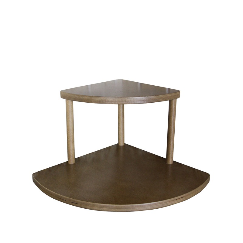 Counter Caddies –  9 Tall Stained Corner Shelf – Available In Black And Natural
