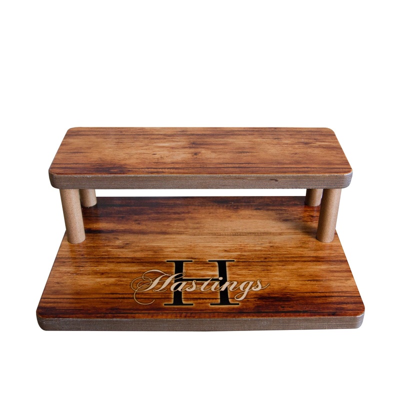 Customizable Monogram LED Counter Caddies – 12 Stained Straight Shelf