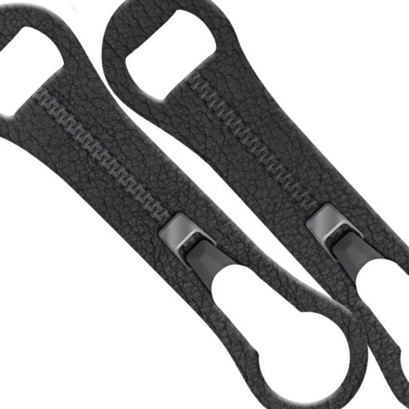 V-ROD BOTTLE OPENER – Black Leather Zipper