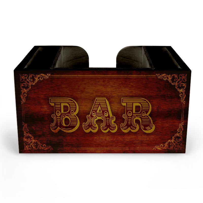 Vintage Bar Wooden Bar Caddy