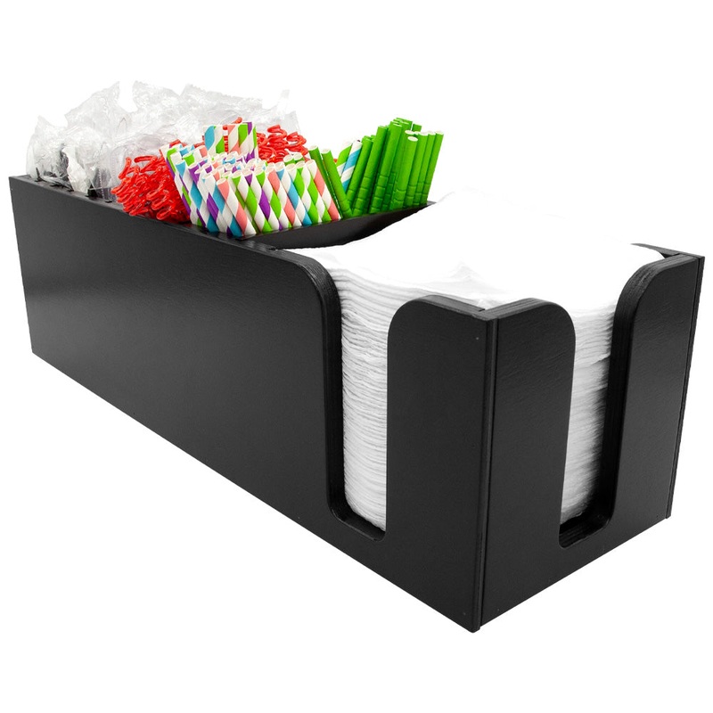 Wood Napkin Holder Caddy – Black