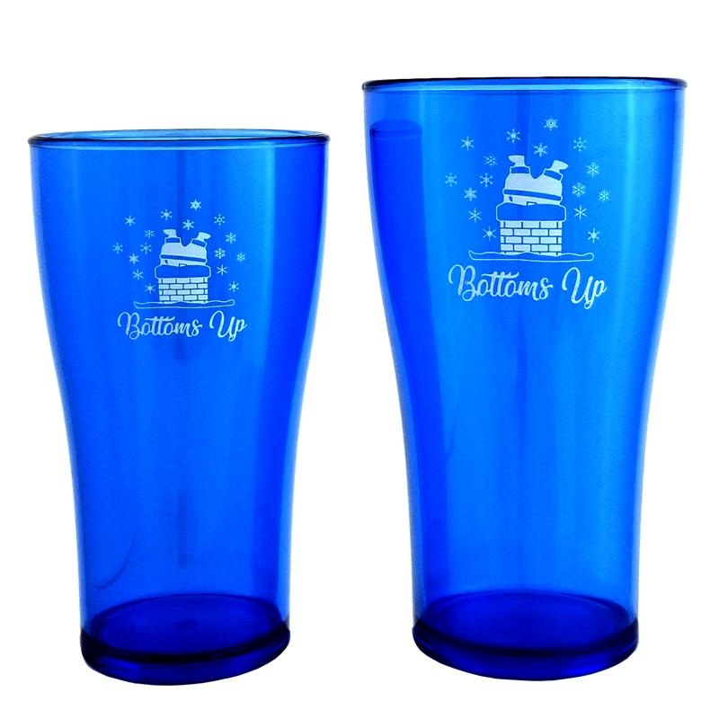 Blue Bottoms Up Plastic Cup – 2 Sizes Available