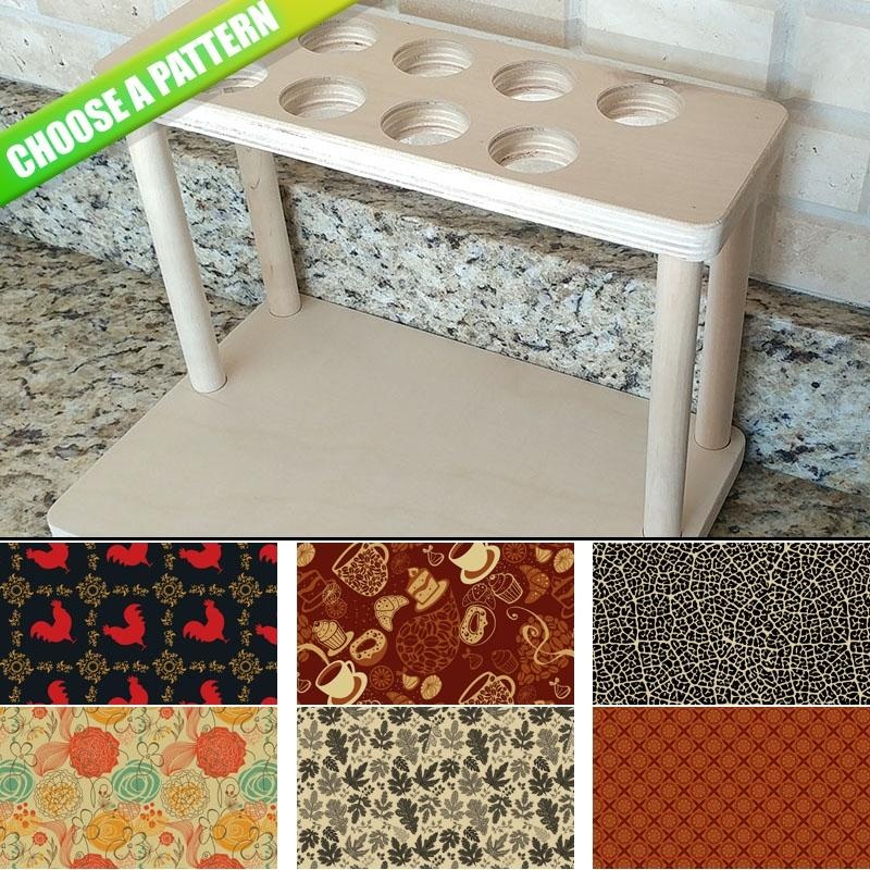 CHOOSE YOUR PATTERN – Counter Caddies – 12 INCH STRAIGHT UNIT w/ K-Cup Holes